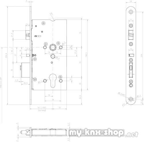 effeff Mediator Schloss Vollblatt Dornmaß 60mm 609-602PZ 1