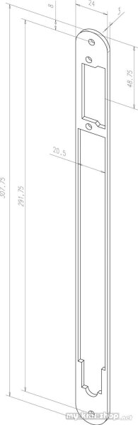 effeff Distanzblech m.,Radius 308x24x3mm Z65-60A35 01