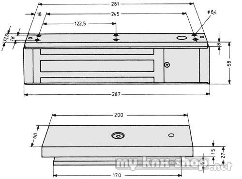 effeff Flächenhaftmagnet kpl.mit Gegenplatte 828-47