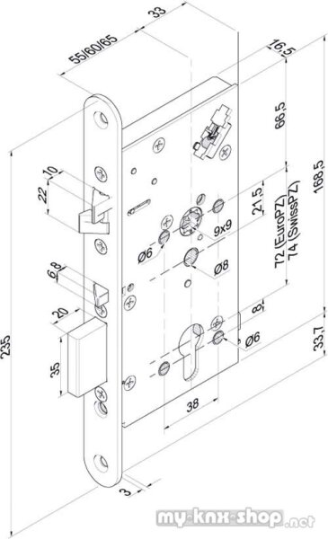 effeff Sicherheitsschloss 709X602 universal 709X602PZ---G41