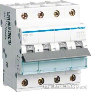 Hager Leitungsschutzschalter 3p+N, B-10A, 6kA MBN610