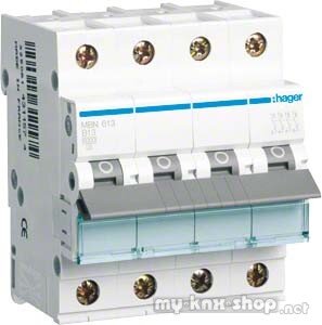 Hager Leitungsschutzschalter 3p+N, B-13A, 6kA MBN613