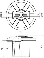 DEHN+SÖHNE Schutzkappe PVC Rd 10mm/Fl 30x3,5mm 478 099