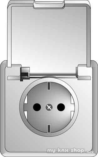 ELSO Steckdose m.Klappdeckel,16 A,Schraubklemme,perl 515050