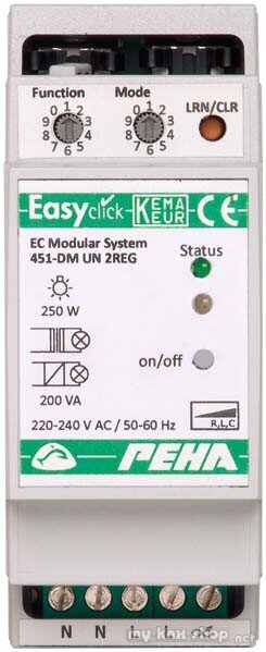 PEHA Easyclick-Modul-UNI-Dimm 1-Kanal, 2 D 451 FU-DM UN 2REG